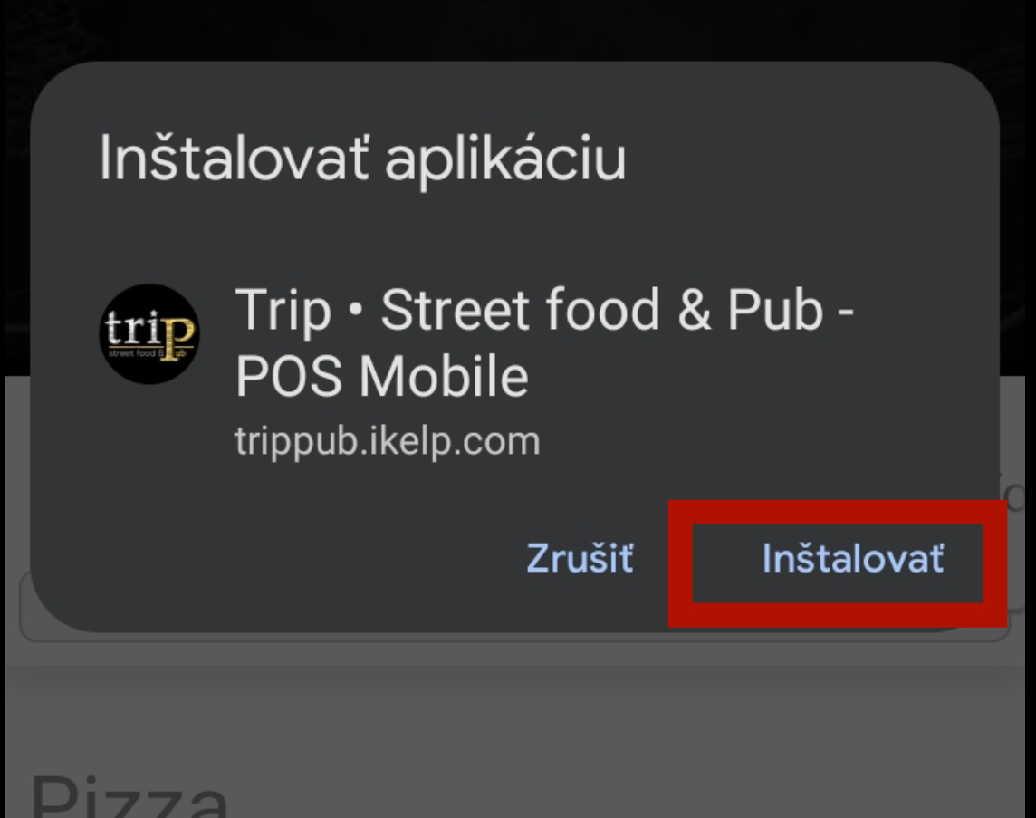 Confirm add to home screen